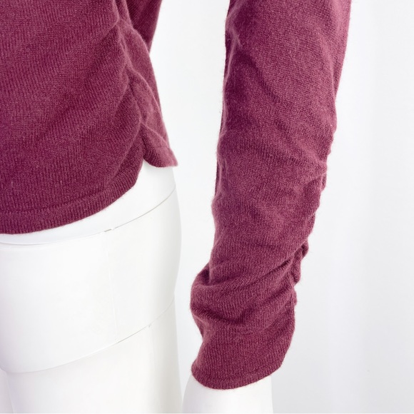 Classiques Entier Maroon Dark Red 100% Cashmere V-Neck Sweater Size MP - Picture 4 of 10